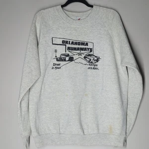 Vintage 80’s Oklahoma Runaways Hot Rod Racing Sweatshirt Sz XL Jerzees Street - Picture 1 of 7