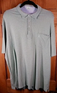 Johnnie-O XXL Hanging Out Polo Shirt Men's Large Green & Blue Stripes Golf - Picture 1 of 7