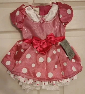 Disney Store Pink Minnie Mouse Sequin Costume Dress Size 12/18 Month Dress New - Image 1 of 4