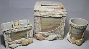 PRODUCTOS DE BAÑO CREATIVOS: Juego de accesorios de 3 piezas: Coastal, Faro: EXC: SIN RESERVA - Imagen 1 de 3