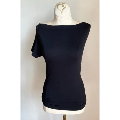 Helmut Lang Asymetrical Black Top XS Nylon spandex Minimalist - Image 1 of 3