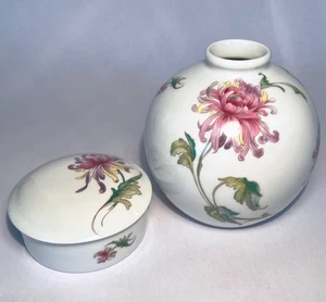 Vintage Elite Limoges France vaso alto 4-1/2" e portagioie diametro 3-1/2" - Foto 1 di 12