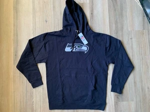 NEW Seattle Seahawks NFL Apparel Lg Men’s Sweatshirt Navy Hoodie Kangaroo NWT - Picture 1 of 8