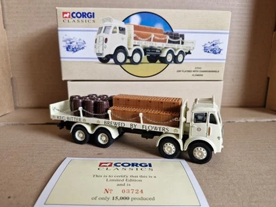 Corgi Classics Lorry 97942 ERF Flatbed with Barrels & Chains Flowers Brewery - Image 1 of 4