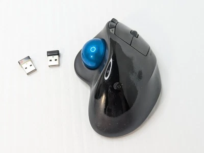 Logitech M570 USB Wireless 400dpi Trackball Mouse WITH BOTH DONGLES *Tested  - Image 1 of 4