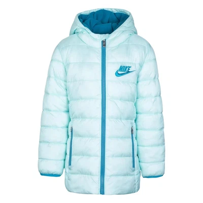 Nike Girls Stadium Parka Jacket Aqua Teal Cute Size Medium 6 NEW WITH TAGS - Image 1 of 4