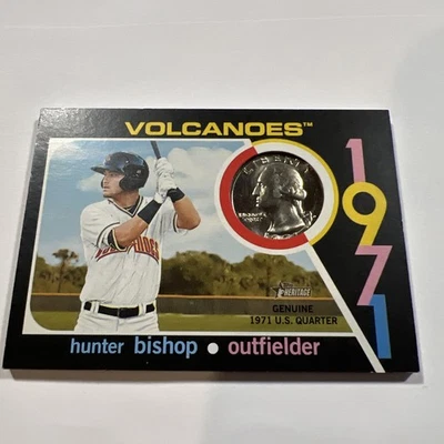 2020 Topps Heritage Minors '71 Mint Relics Black #71MRHB Hunter Bishop 4 /50 - Image 1 of 4