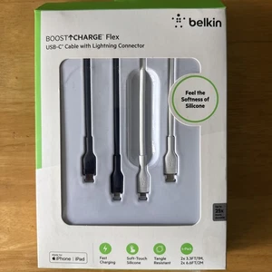 Belkin BOOST CHARGE Flex USB-C-Lightning Connector Si Cable 6.6ft MFi Certified - Picture 1 of 5