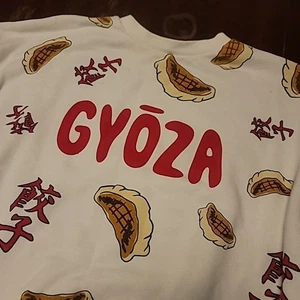 Sudadera De Colección Marca Japonesa Punyus Gyoza Blanca Estampado Completo Rara Anime - Imagen 1 de 7