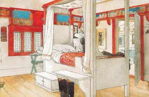 ACEO Card Carl Larsen's Bed paintings of Swedish family life - Picture 1 of 1