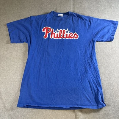 Philadelphia Phillies Majestic Blue Chase Utley T Shirt Size XL - Image 1 of 4