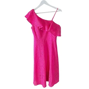 Lilly Pulitzer Callisto Kleid Gr. 6 Rosa Cosmo Seeigel Frottee Spitze Midi - Bild 1 von 7