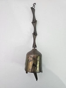 Vintage MCM Paolo Soleri Brutalist Bronze Windspiel einzelne große Glocke Italien 17 Zoll  - Bild 1 von 10