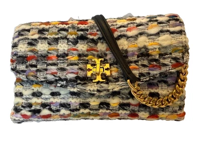 Tory Burch Kira 粗花呢斜挎包链条钱包全新全新带标签 — 第 1/4 张图片