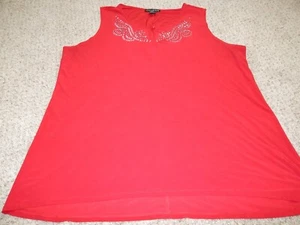 SUZIE IN THE CITY DAMEN ÜBERGRÖSSE 3X HI LO ROT SHIRT TOP BLUSE 95% POLYESTER - Bild 1 von 12