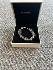 pandora charm bracelet 925 7” 16 Authentic Charms 64 Grams With Box
