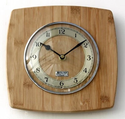 NEW 23cm Wooden Wall Clock - Retro Country Mid Century Style Vintage French Gift - Image 1 of 4