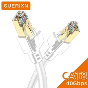 Lan Cord 15M Ethernet Cable CAT8 40Gbps 2000MHz Patch Cord Weatherproof RJ45 - Picture 1 of 17