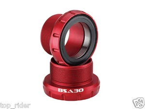 Aerozine BSA30 Bottom Bracket Bike BB for BSA frame to fit 30mm crank Red - Picture 1 of 2