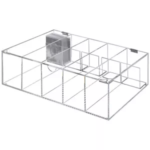 5 Slot Clear Acrylic Collectors Sports Card Storage Box, Trading Cards Organizer - Picture 1 of 7