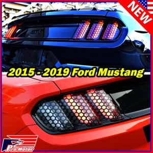 For 2015-2020 Mustang Rear Tail light Lamp Honeycomb Stickers Decals Overlay 6PC - Picture 1 of 5