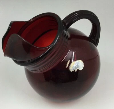 Anchor Hocking Royal Ruby Red Tilt Ball Pitcher w/ Ice Lip Vintage - Image 1 of 4