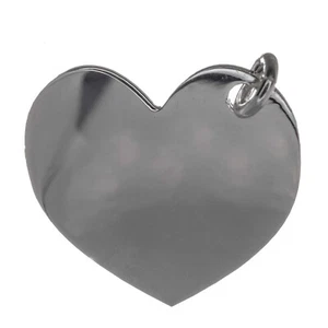 Colgante de plata de ley grande con corazón de amor etiqueta 925 - grabado personalizado - Imagen 1 de 14