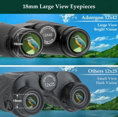Adorrgon 12x42 Powerful Binoculars with Clear Weak Light Vision Carry Case - Image 1 of 3