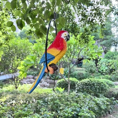 Escultura de parede papagaio arte decoração pátio tropical ao ar livre varanda pássaro estátua casa - Imagem 1 de 2