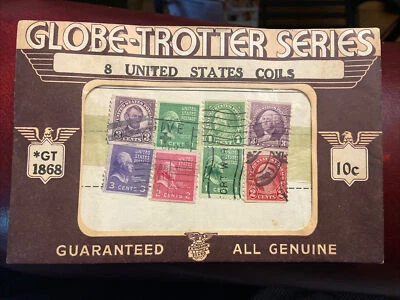 Globe-Trotter Series Vintage US Definitive Stamp Packet 8 United States Coils - Image 1 of 3