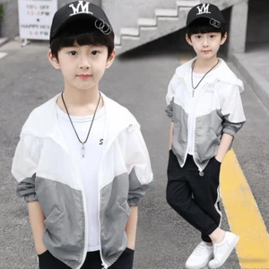 Boys Summer Sunscreen Clothes Kid's Light Coat UV Protection Outwear Coat - Picture 1 of 5