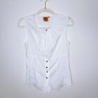 Tory Burch Women?S Top White Sleeveless Size 4 Button Front