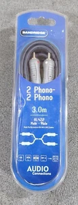 Bandridge AL422 2xRCA Phono Plugs To 2xRCA Phono Plugs Male To Male 3m (B)  - Picture 1 of 3