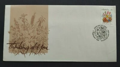 1990 Australia Greetings Flowers "Thinking of You" 1v Stamp FDC - Image 1 of 2