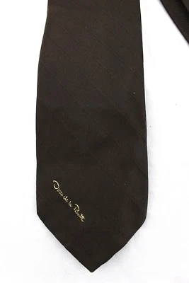 Corbata vintage a rayas marrón OSCAR DE LA RENTA Foto 1 de 3