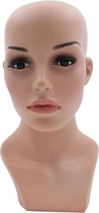 Female Plastic Mannequin Flesh Tone Head Height 13 ½" Head 21" Wigs Hats Scarves - Picture 1 of 12