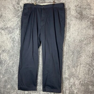 Polo Ralph Lauren Pants Mens 42x30 Blue Chino Pleated Front Cuffed Preppy Work - Picture 1 of 9