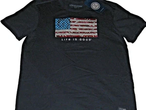 Camiseta Life is Good Hombre Talla M Bandera Patriótica Azul Manga Corta Trituradora Nueva con Etiquetas - Imagen 1 de 3