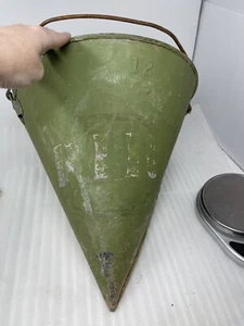 Antique Vintage Galvanized Cone Shaped Fire Brigade Bucket - Picture 1 of 7