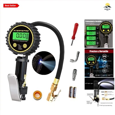 Digital Tyre Inflator Gauge 200 PSI - Heavy Duty Air Tool with LED Display - Image 1 of 4