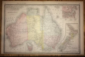 Australia Extra Large Map 1888 Rand McNally Standard World Atlas Antique READ - Picture 1 of 4