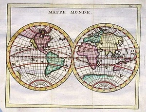 Antique map, Buffier, Mappe Monde - Picture 1 of 1