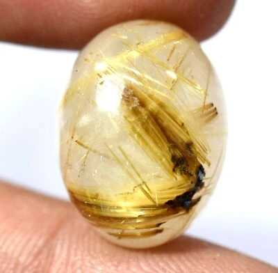 28.40 Ct Natural Rutilated Crystal Inside Brown Hair Top Quality Gemstone - Image 1 of 4