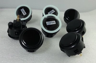 Japón Sanwa Botones Silenciosos Negro de 8 piezas OBSFS-30-K Videojuego Arcade Piezas Foto 1 de 4