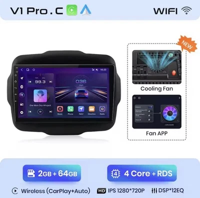 Autoradio Jeep Renegade 2016-2020 4Core 2G+64GB CarPlay-AndroidAuto Wireless. - Immagine 1 di 4