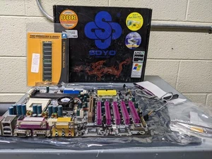Vintage Soyo K7VXA Dragon Plus Socket 462 Motherboard w/ 512MB Corsair DDR RAM - Picture 1 of 10