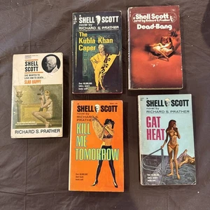 Richard S. Prather lot of 5 vintage paperbacks Shell Scott mystery Pulp Sleaze - Picture 1 of 19