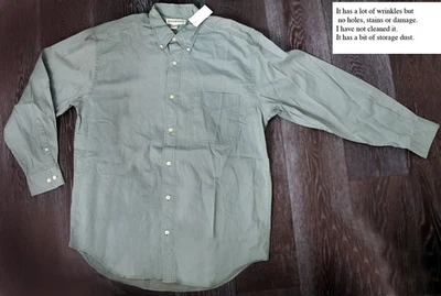 1980's Banana Republic Safari Button Down Shirt MENS LARGE Green NEW TAGS - Image 1 of 4