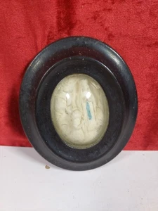 Antikes französisches handgeschnitztes religiöses Reliquiar Meershaum unter Glas - Bild 1 von 5