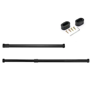 Adjustable Closet Rod Black Closet Rods for Hanging Clothes Heavy Duty with E... - Picture 1 of 7